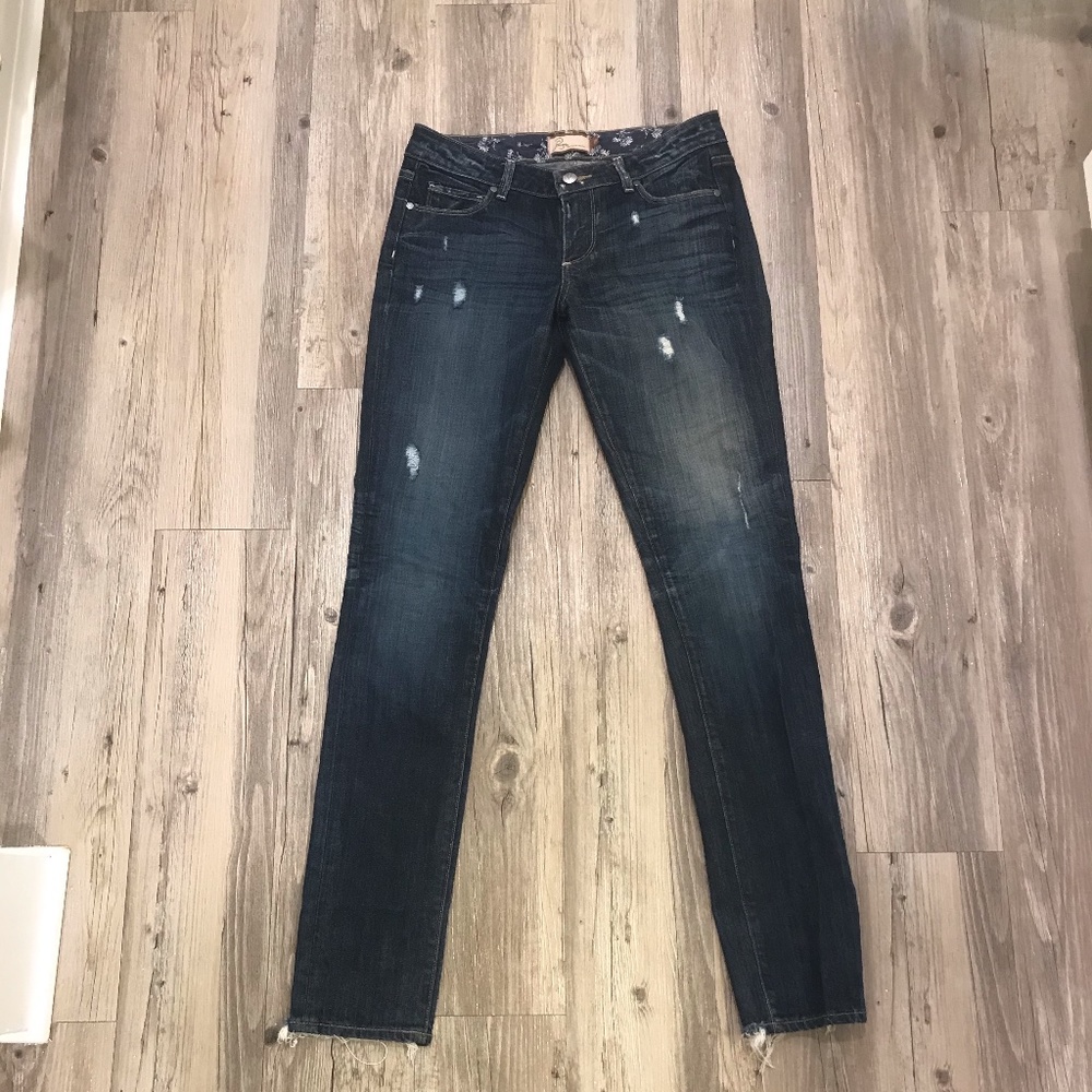 Paige Skyline Drive Peg Jeans | Size 28 | Distressed | Classic Rise